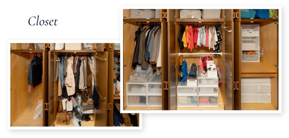 クローゼットの片づけ実施前後