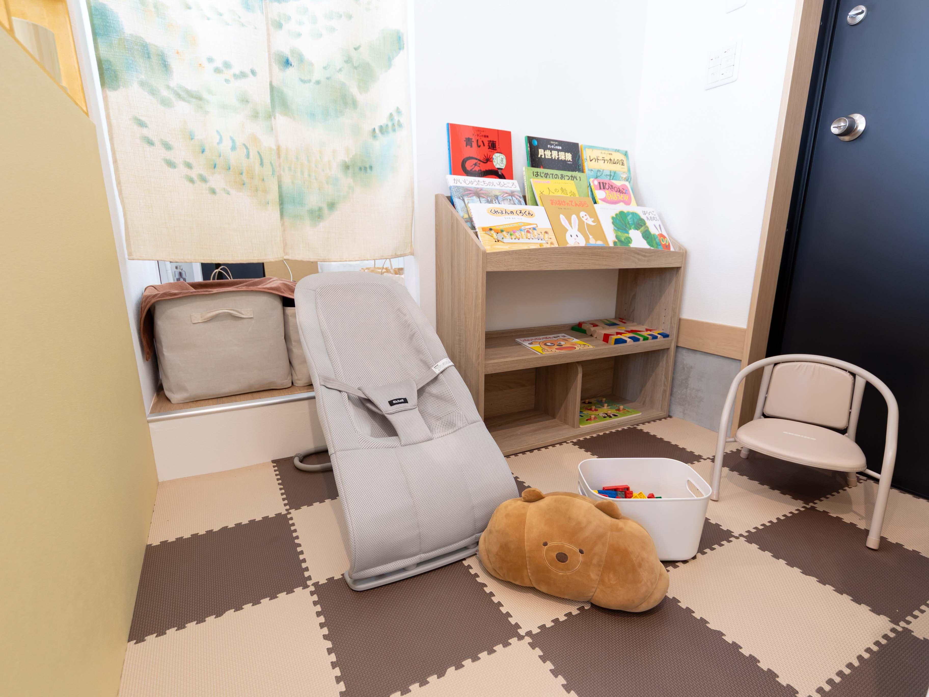 キッズスペース完備、赤ちゃん連れオッケー