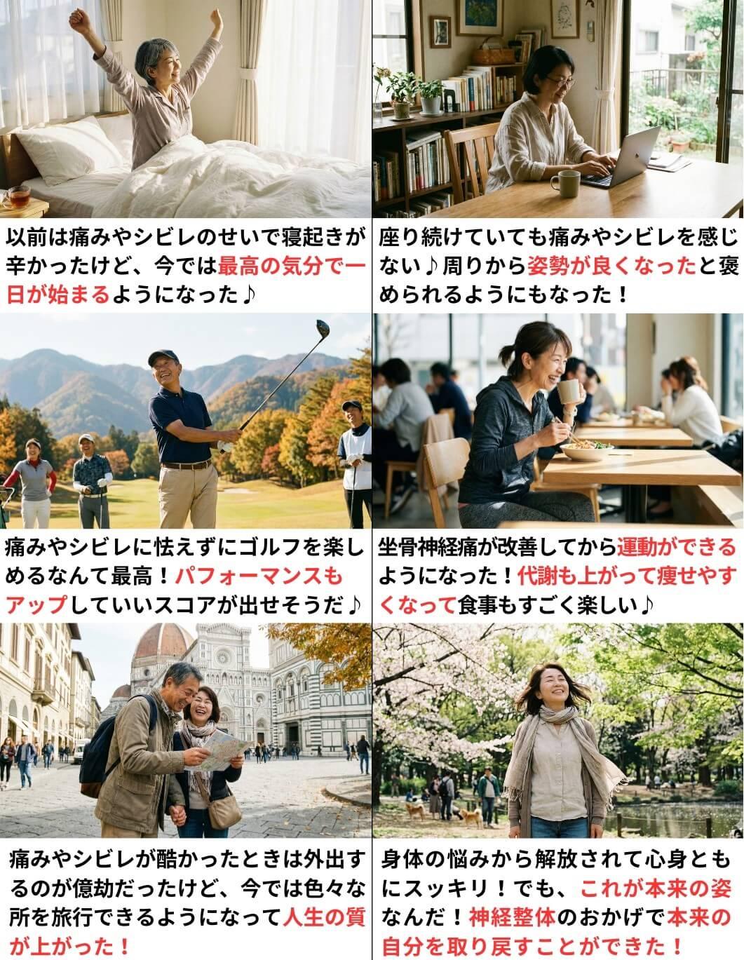 坐骨神経痛が改善して人生を楽しんでいる人達