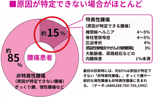 腰痛は原因が特定できない場合がほとんど