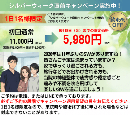 名古屋市北区の平安通整骨院のお得なキャンペーン情報