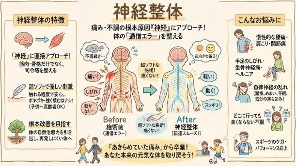 グラフィックレコーディングによる神経整体の説明