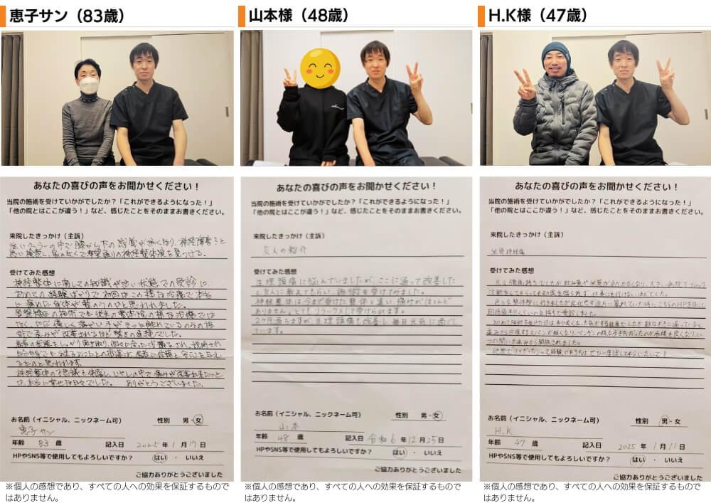 患者さんのツーショット写真と感想文