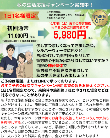 名古屋市北区の平安通整骨院のお得なキャンペーン情報