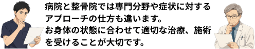 医師と柔道整復師の考え方の違い