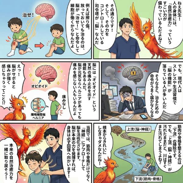 自然治癒力を解説するマンガ