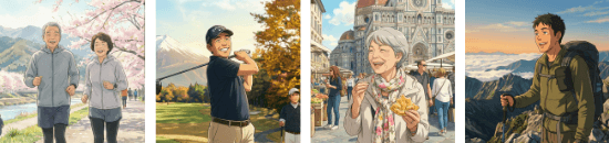 神経整体で身体の状態が良くなってランニング、旅行、ゴルフ、登山を楽しんでいる人達