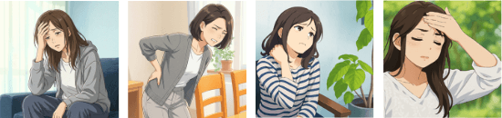 肩こり、腰痛、頭痛などで悩んでいる人達