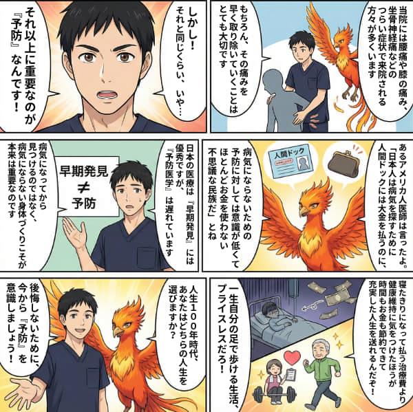 予防の重要性を解説するマンガ