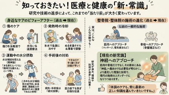 医療現場におけるの過去から現在までの常識の変化