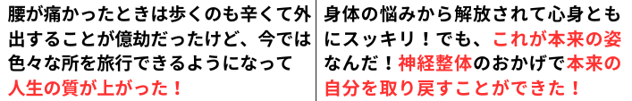 腰痛を改善して人生を楽しんでいる人達の説明文