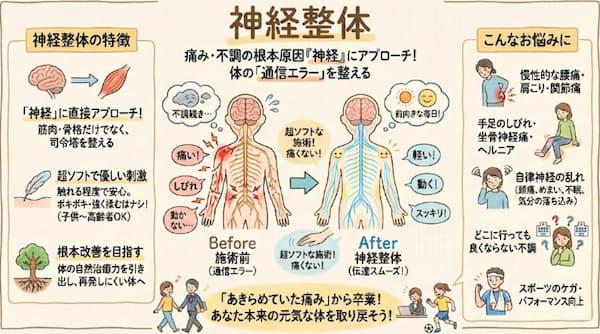 グラフィックレコーディングによる神経整体の説明