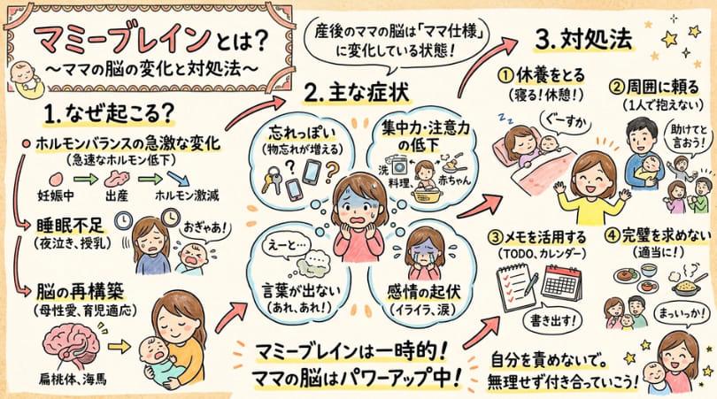 マミーブレインについて説明しているイラスト