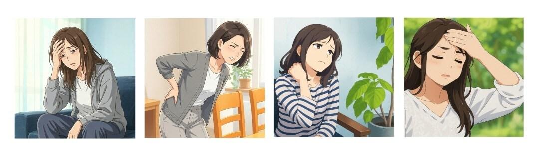 頭痛やめまい、肩こりで悩んでいる女性達