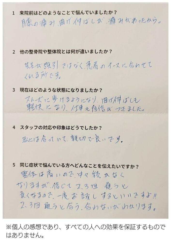 患者さんの感想文