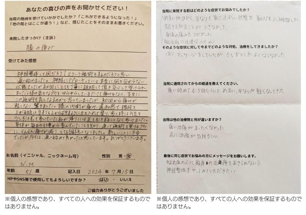 患者さんの感想文