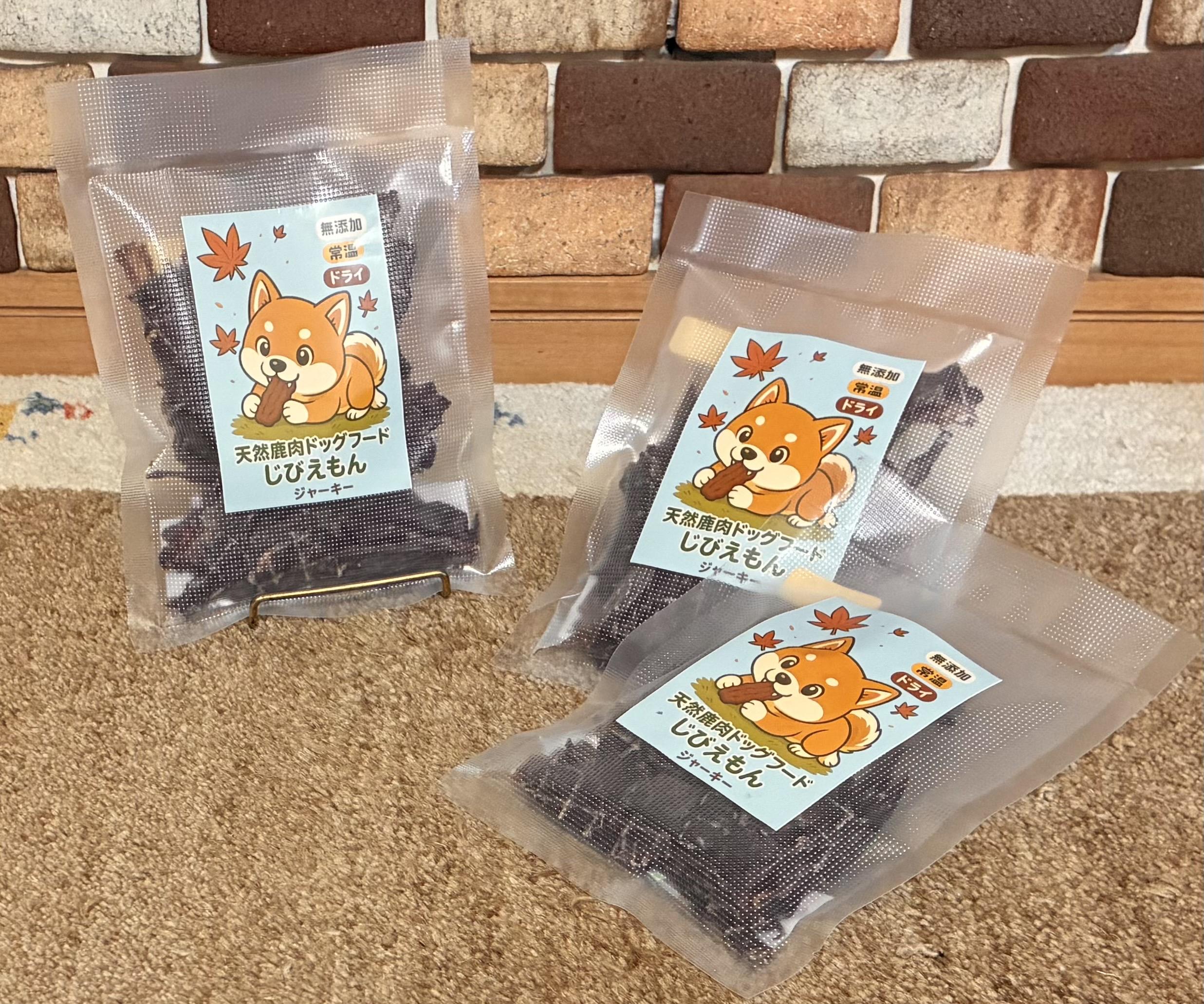 天然鹿肉ドッグフード　じびえもんジャーキーの商品画像