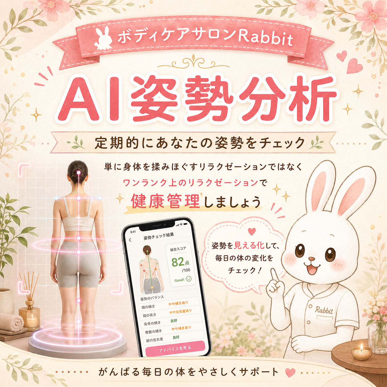 ボディケアサロンRabbit   AI姿勢分析