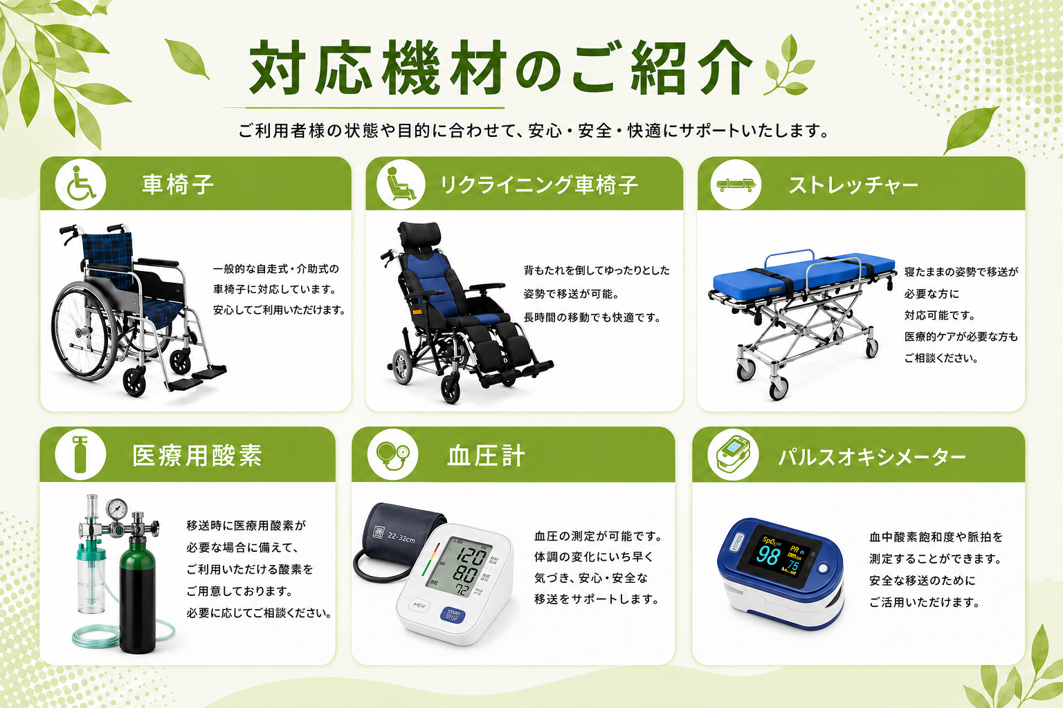 ウォームケアタクシー機材紹介