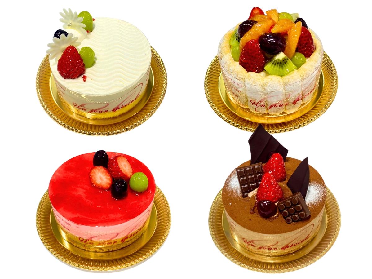 静岡市のケーキ屋リュバンでお作りしている、ショコラフランボワーズ、ショコラ、レアチーズ、フリュイのデコレーションケーキ。生クリームが苦手な方にも美味しくお召し上がりいただけるため、お誕生日や記念日など、様々なお祝いシーンで幅広くお選びいただいている人気のオーダーケーキです。