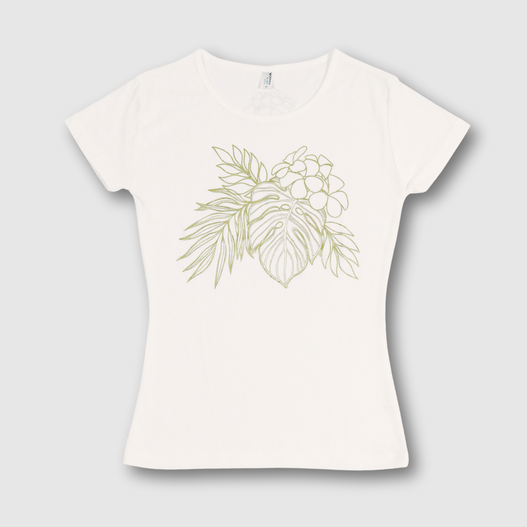 プルメリア＆リーフ<ホワイト>の商品画像