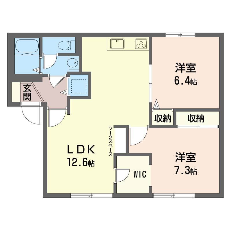 2LDKの間取図