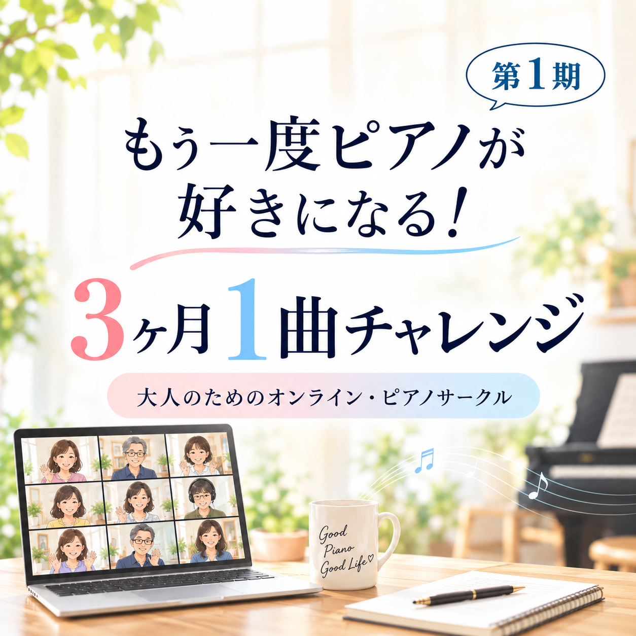 もう一度ピアノが好きになる！3ヶ月チャレンジ1期の商品画像
