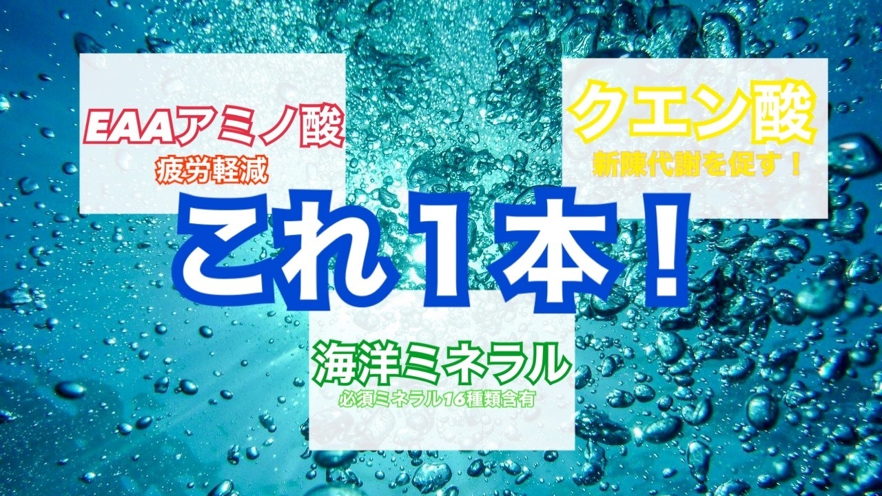 EAAアミノ酸・クエン酸・海洋ミネラル：滝汗で補える栄養素②