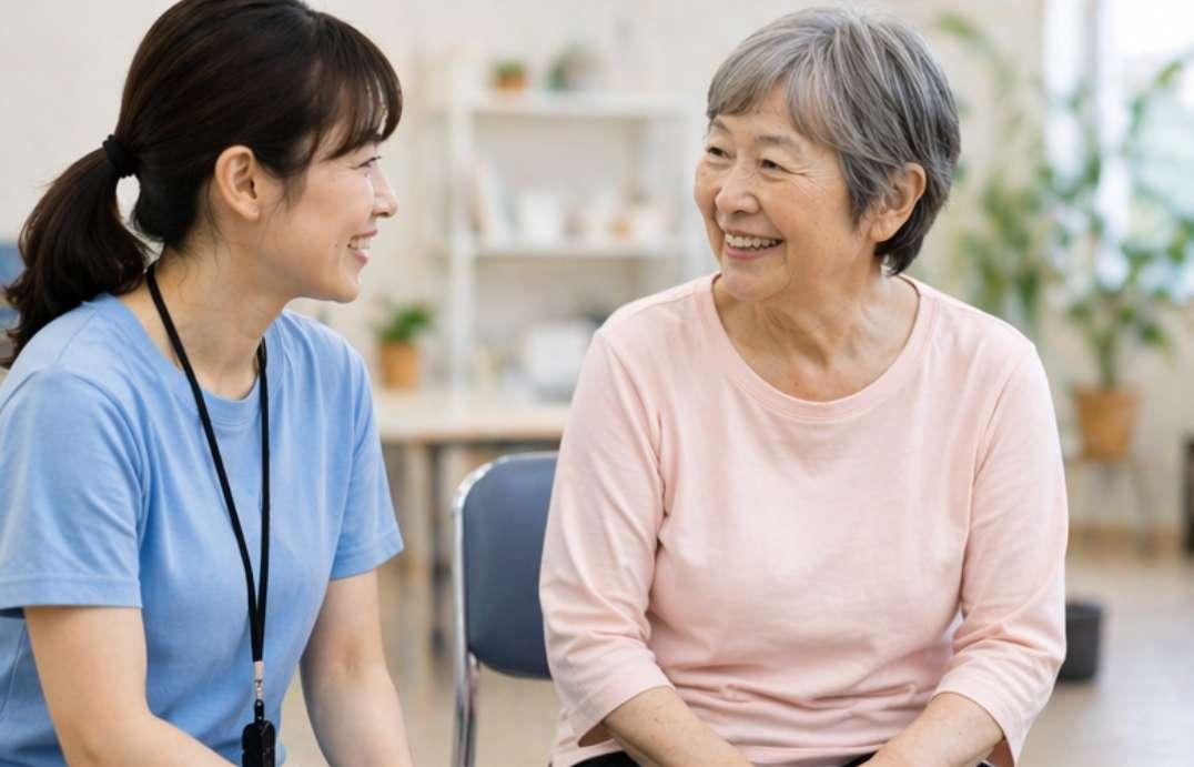 八王子南大沢の体操教室に通う60代女性の笑顔