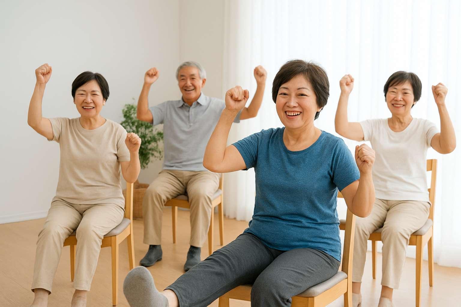 八王子市南大沢で開催している高齢者体操教室OSA FITのレッスン風景