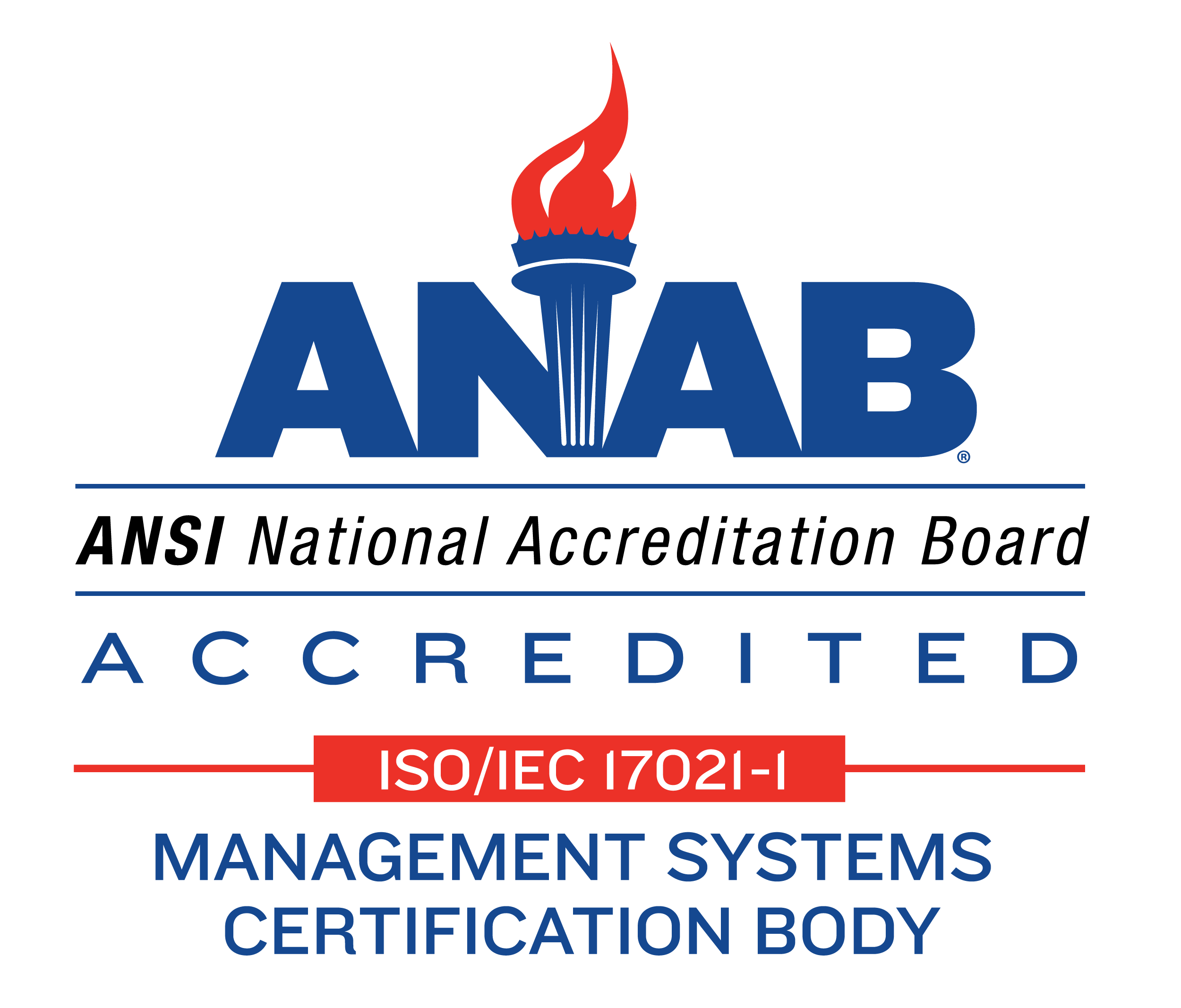 ANAB（ANSI National Accreditation Board）ロゴ