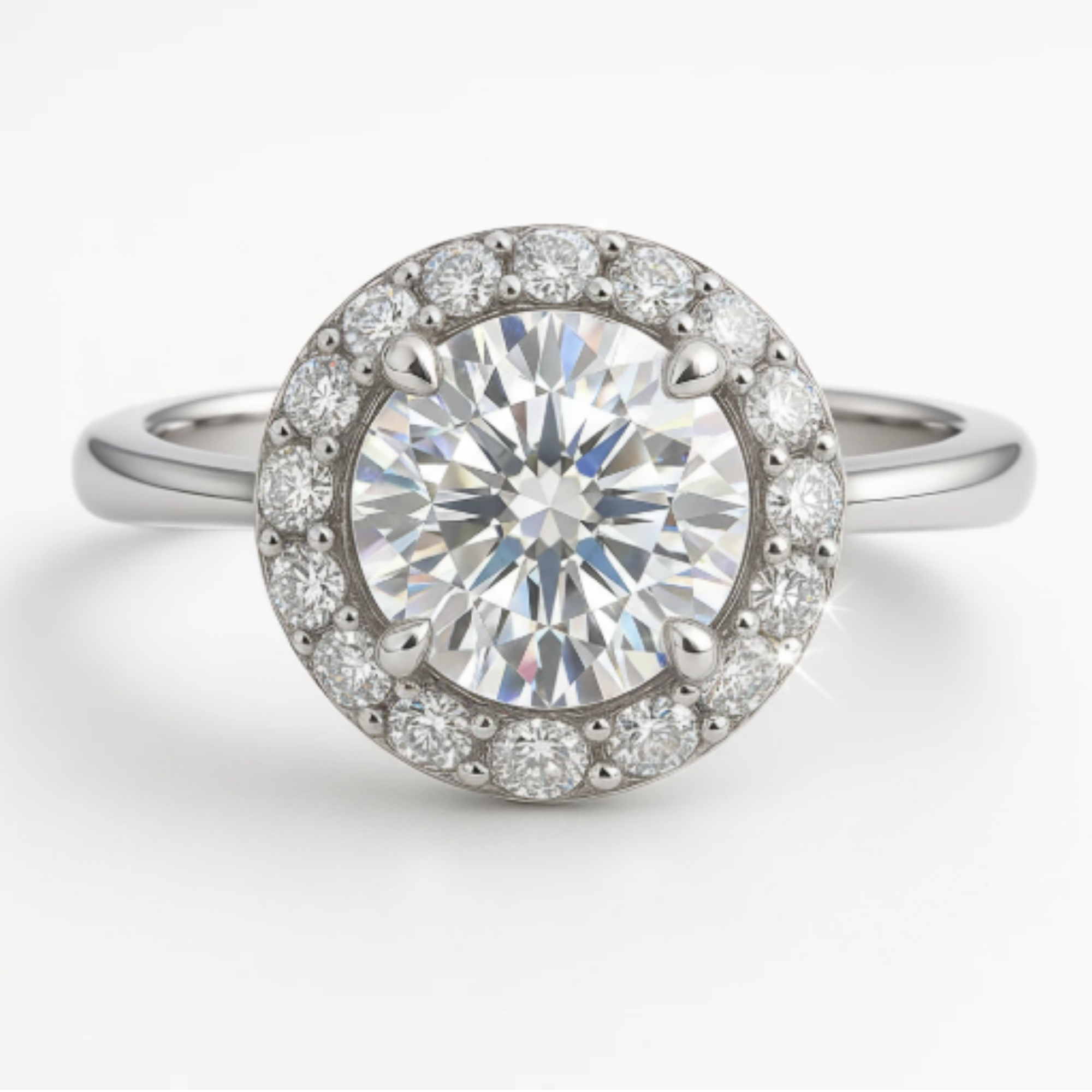 PT950ダイヤモンドヘイローリング 0.8ctの商品画像