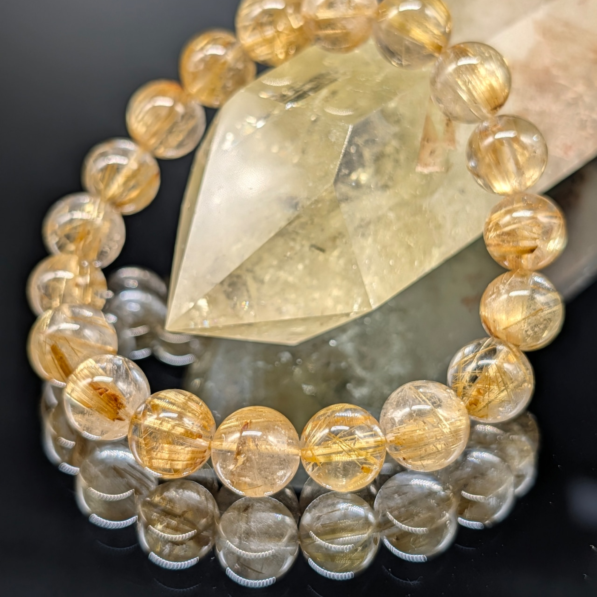 【高品質・希少・最強金運】・タイチンルチルクォーツ(金針水晶)・20A・ブレスレットの商品画像