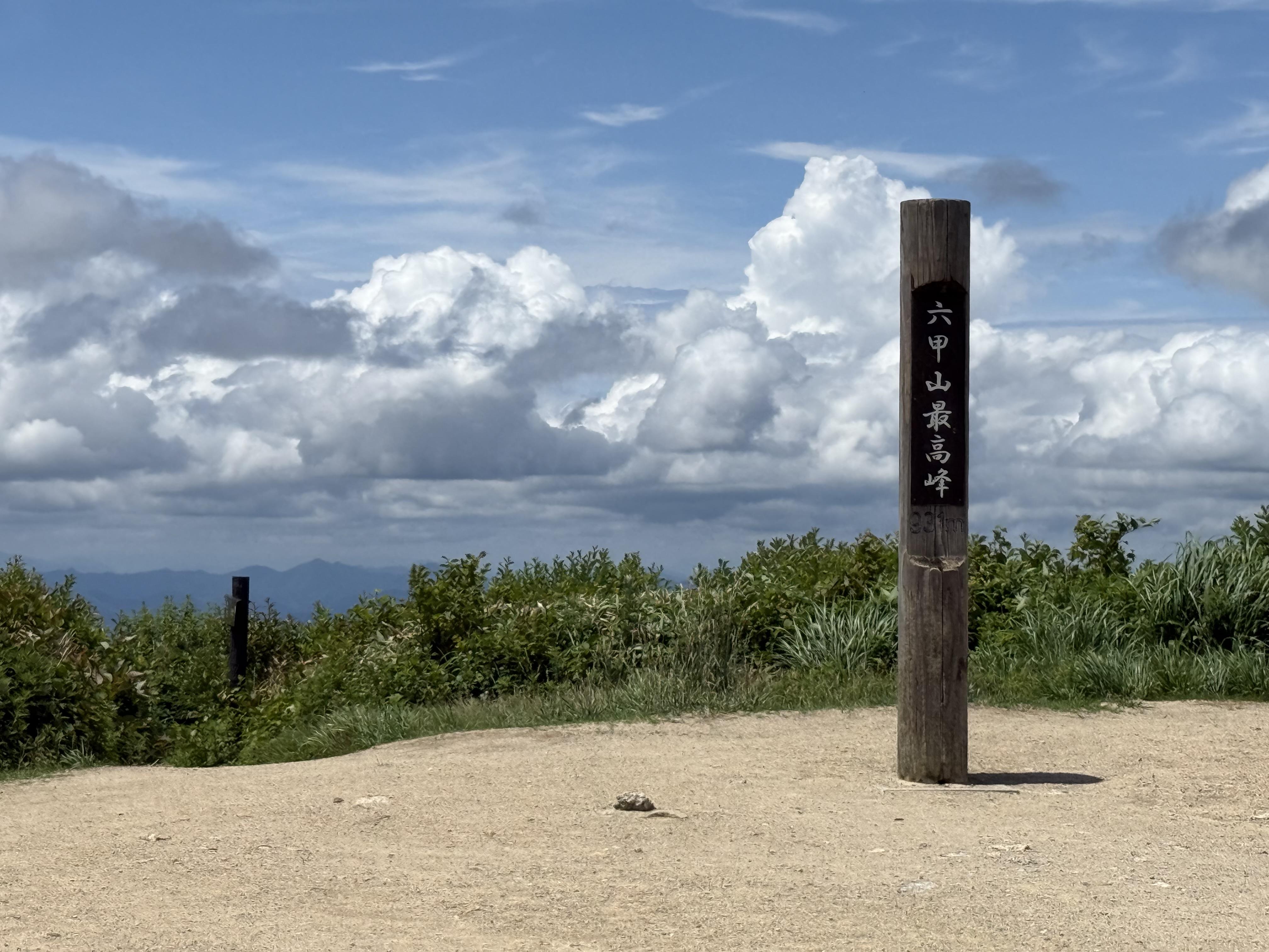 六甲山から瀬戸内をいく船が見える