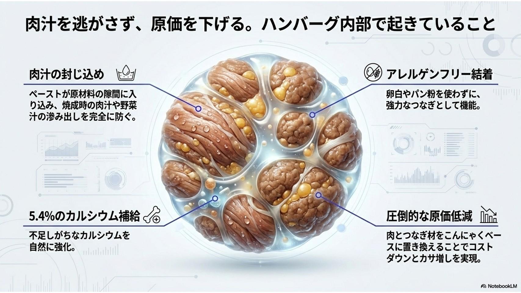 ハンバーグ内部で起きていること