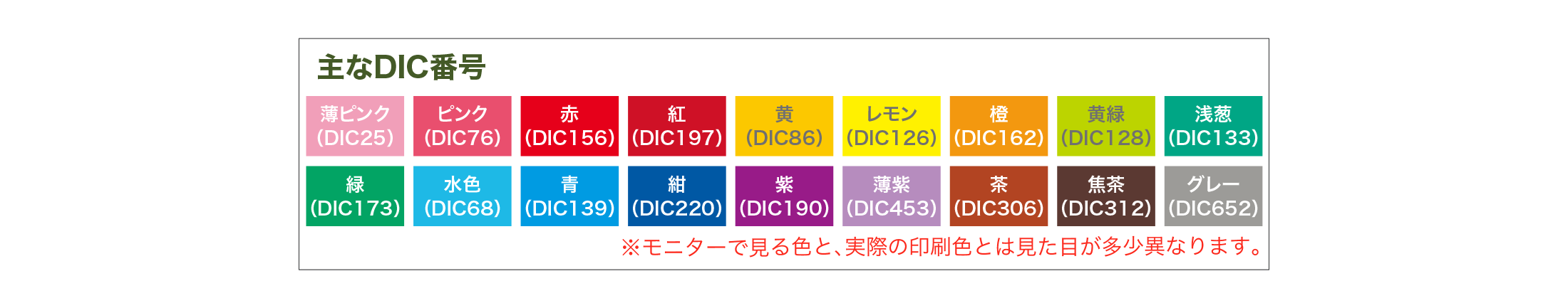 主なDIC番号