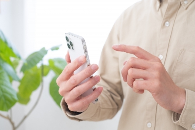 スマホの手元