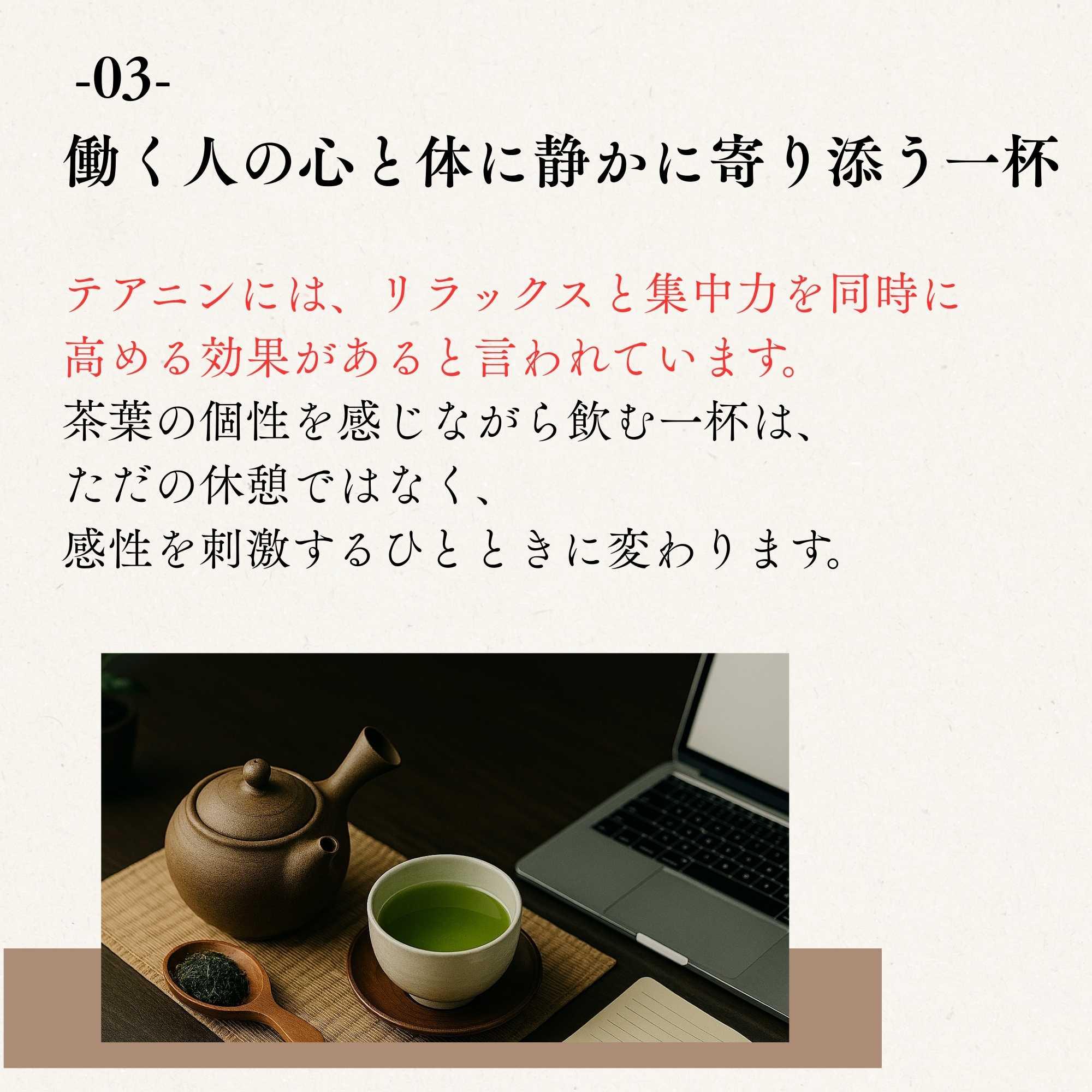 リラックスと集中を同時にサポートし、健康を支える御前崎つゆひかりと掛川深蒸し茶のお茶の定期便サービス