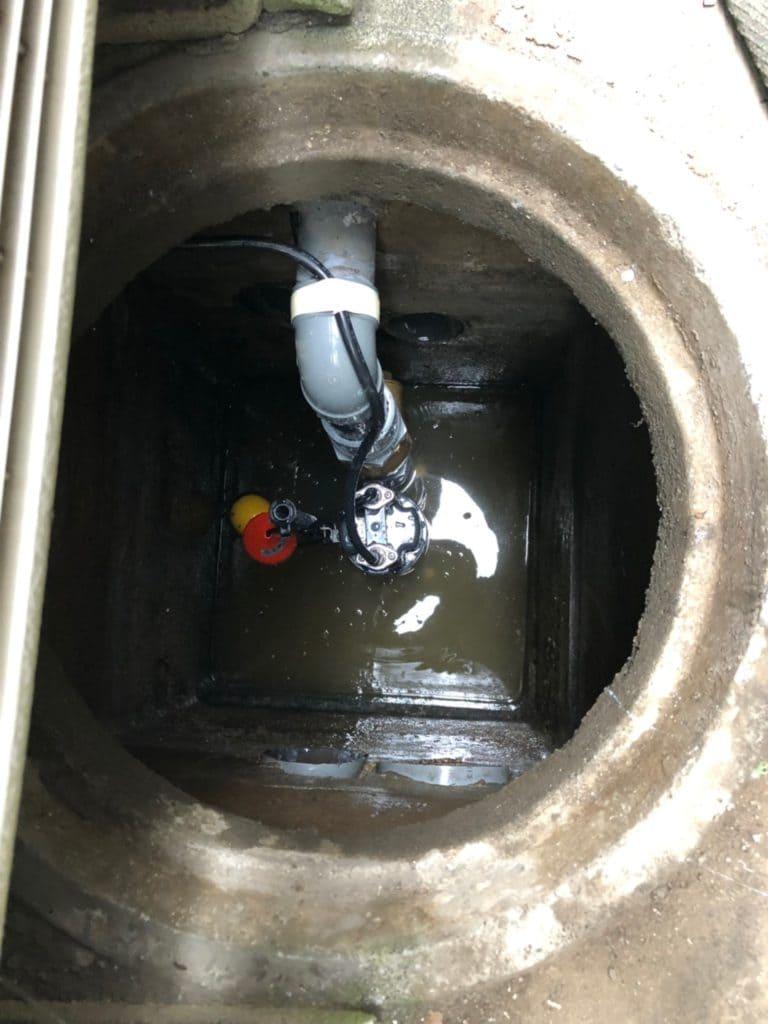 汚水ポンプを交換した後