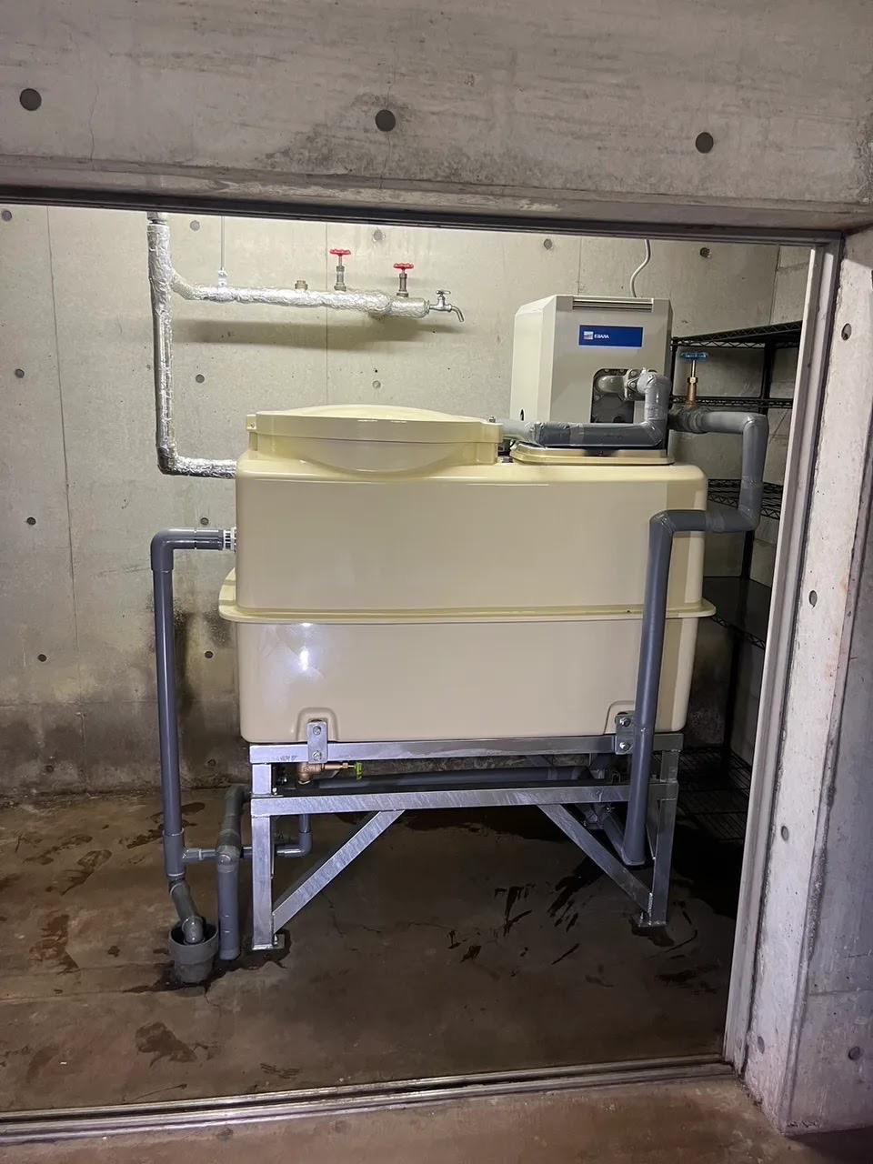 浅井戸ポンプと受水槽を交換した後