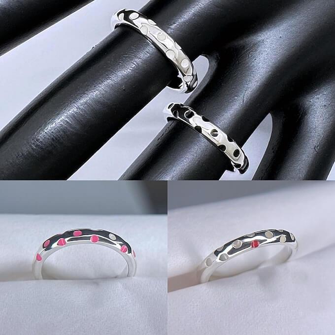 【人気】つやありの水玉リング（3mm幅、カラーカスタム可）の商品画像