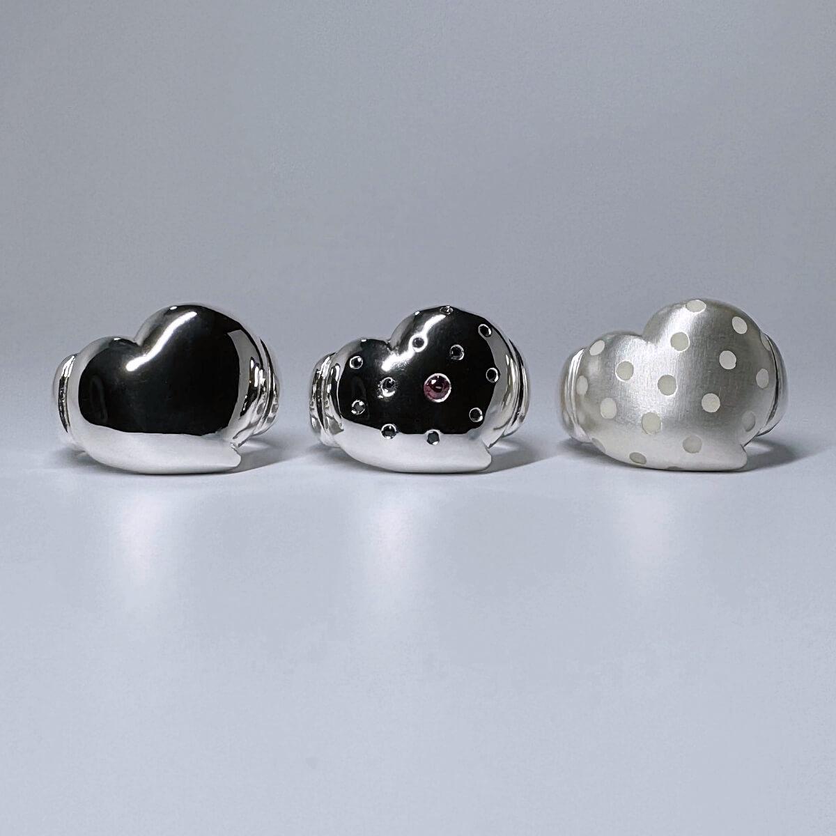 ハートの水玉リング（３種）の商品画像