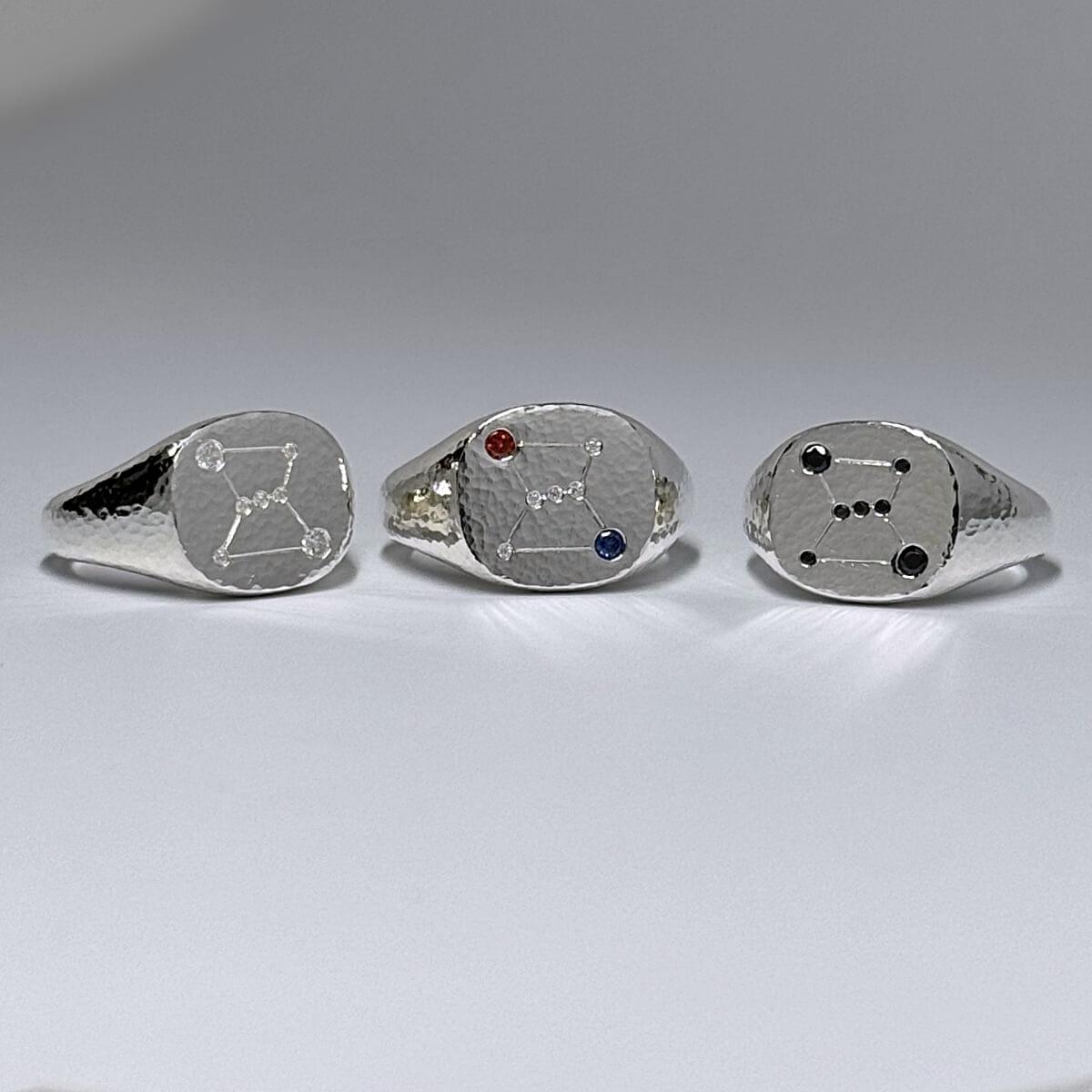 【新作〜1/31まで】オリオン座印台リング（カラーカスタム可）の商品画像