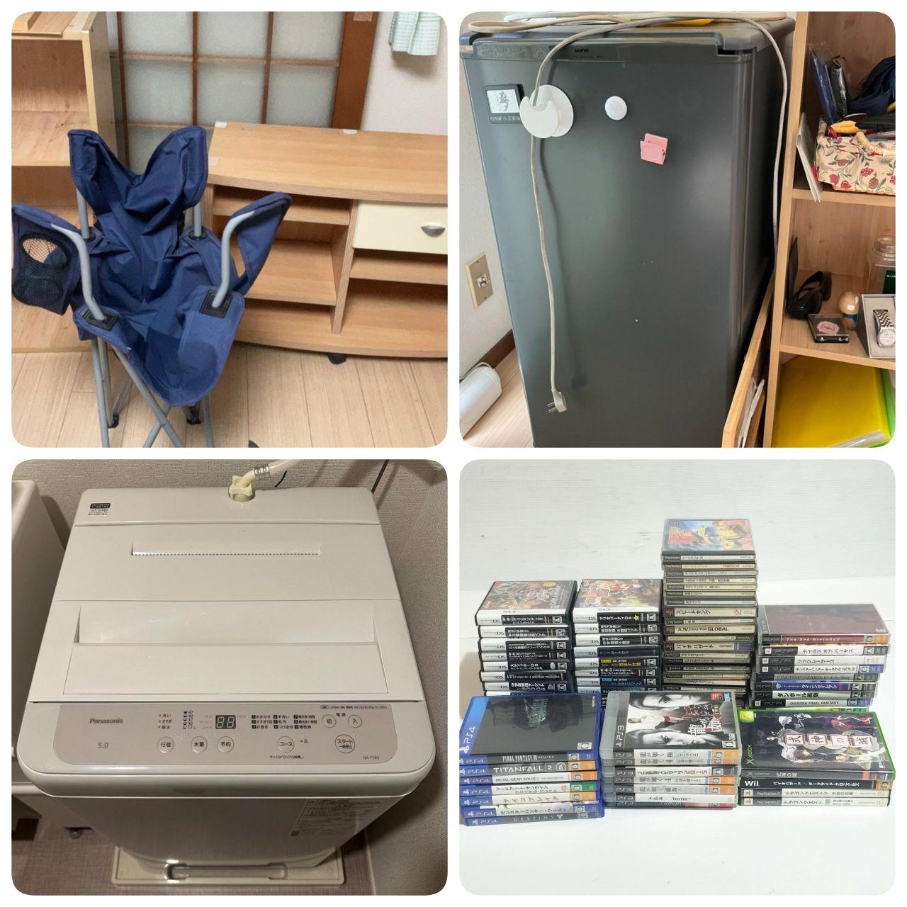 単身者　マンション　ワンルーム　引越し　不用品回収　買取　処分　ゴミ　掃除　清掃　イメージ　楽器　ゲーム　買取　ベッド　ソファー　テーブル