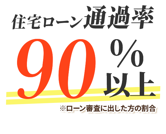 住宅ローン通過率９０％以上