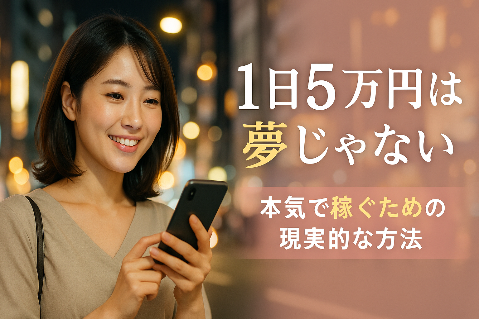 「1日5万円〜10万円稼ぎたい」──本気で動くなら“夜の時間帯”がカギです。のサムネイル画像