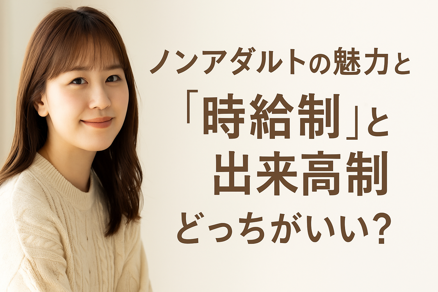 ノンアダルトの魅力と、時給制・出来高制の選び方に関する店長ブログのサムネイル画像