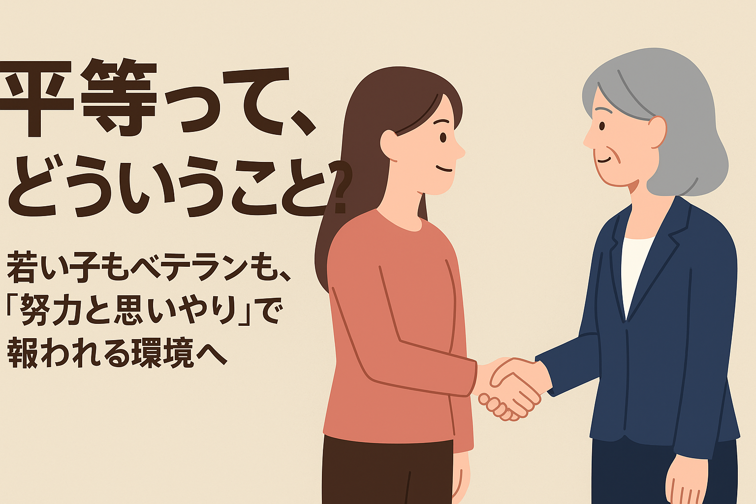 平等って、どういうこと? ― 若い子もベテランも、“努力と思いやり”で報われる環境へ のサムネイル画像